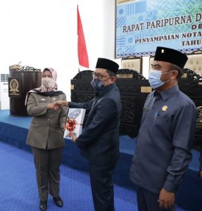 Wabup Pesibar Erlina sampaikan Nota Pengantar Perubahan KUA dan Perubahan PPAS APBD 2020