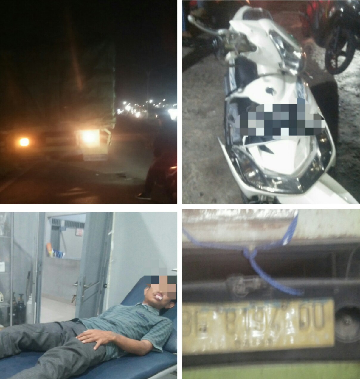 Kendaraan Roda Dua Menabrak Truk Fuzo Akibat Parkir Sembarang Sebelum Pertigaan Siger Bakauheni