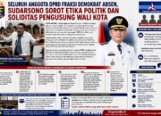 SELURUH ANGGOTA DPRD FRAKSI DEMOKRAT ABSEN, SUDARSONO PARTAI GERINDRA SOROT ETIKA POLITIK DAN SOLIDITAS PENGUSUNG WALI KOTA