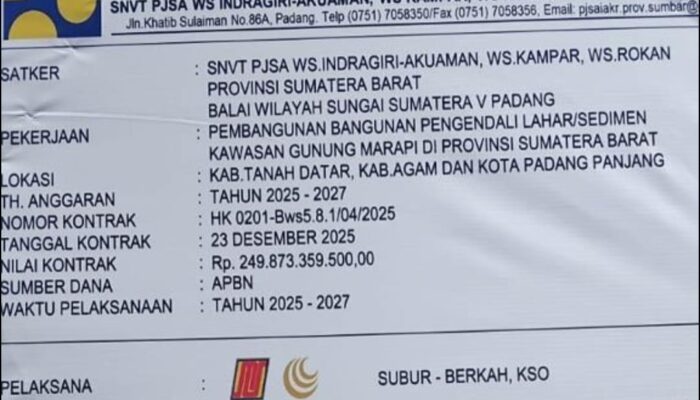 Proyek Sabo Dam Mulai disorot Pembangunan bangunan pengendali lahar/ sedimen kawasan gunung merapi di Surati Forum Peduli Canduang Koto Laweh (FPCKL)
