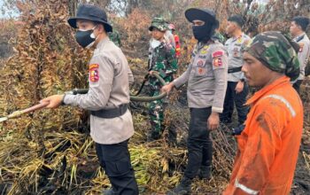Tim Gabungan Kepolisian Sosialisasi Pencegahan Karhutla Door to Door di Kayong Utara