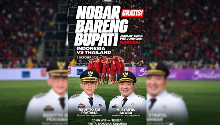 Final Indonesia vs Thailand Malam ini, Pemkab Lampung Selatan Gelar Nobar Gratis di Pantai Sanggar dengan Doirprize Menarik